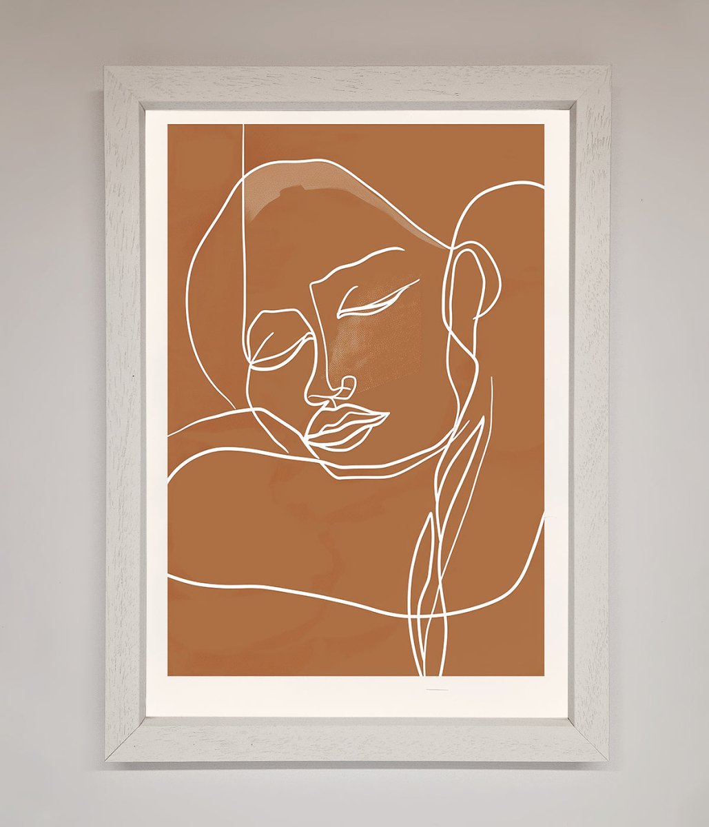 Sepia Lines Framed Wall Art