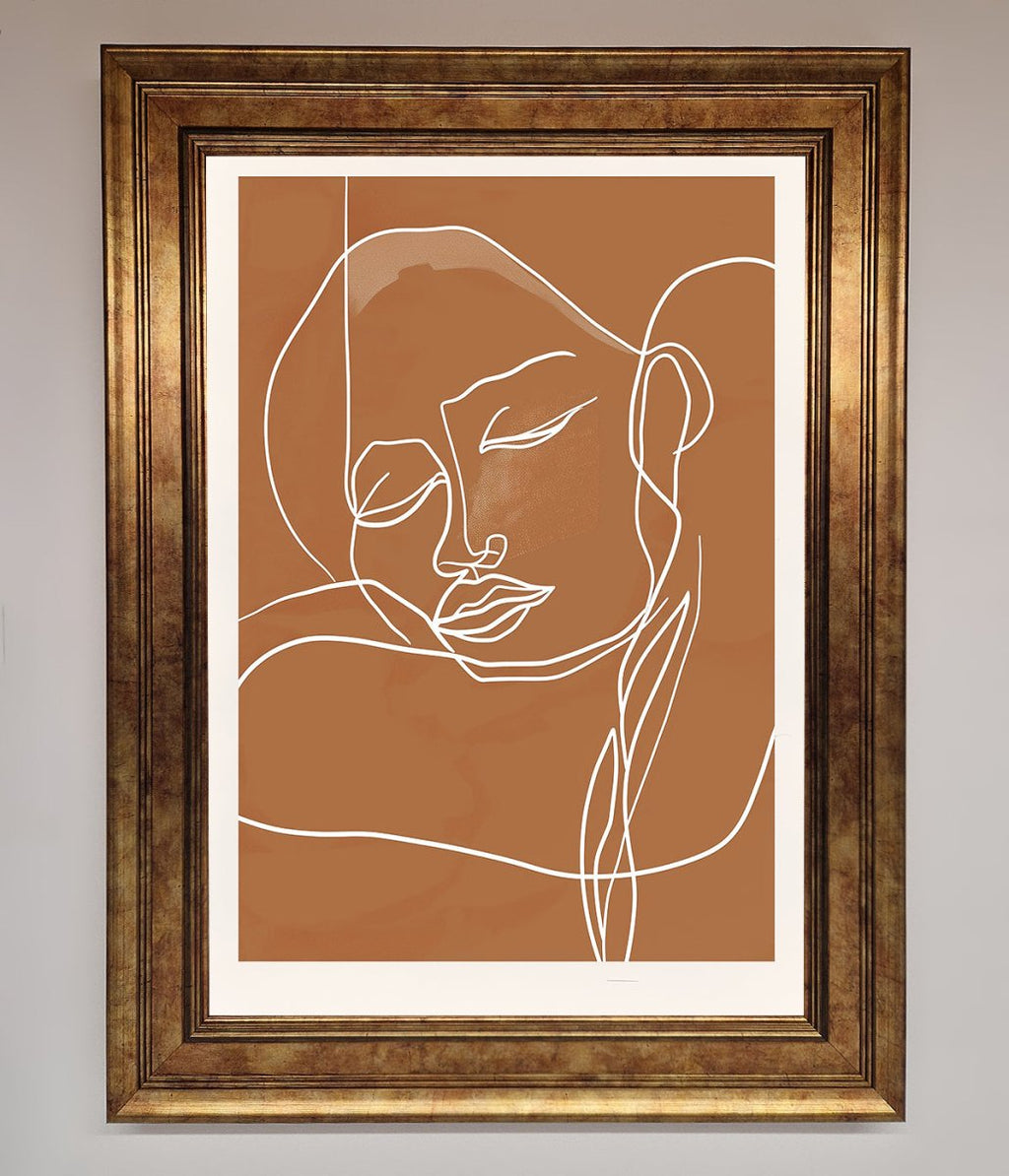 Sepia Lines Framed Wall Art