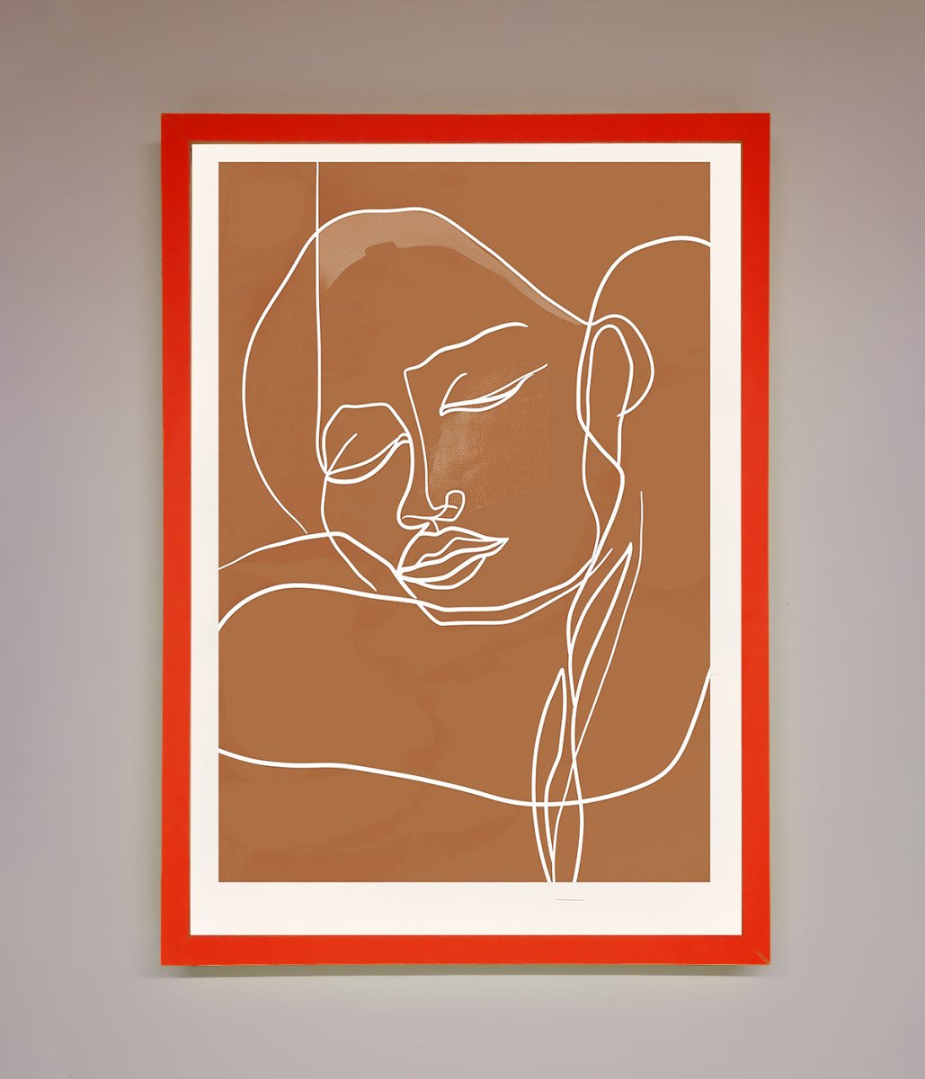 Sepia Lines Framed Wall Art