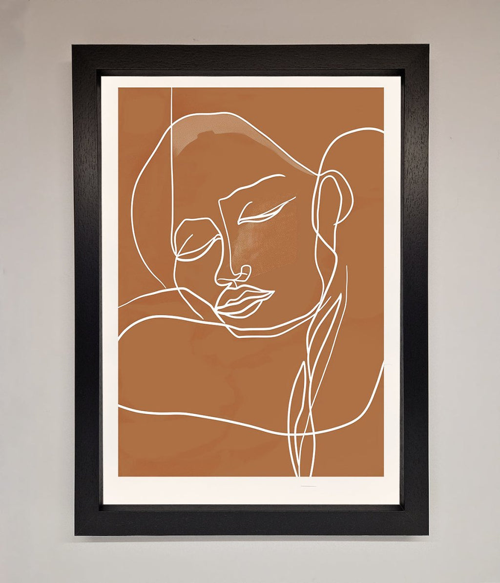 Sepia Lines Framed Wall Art