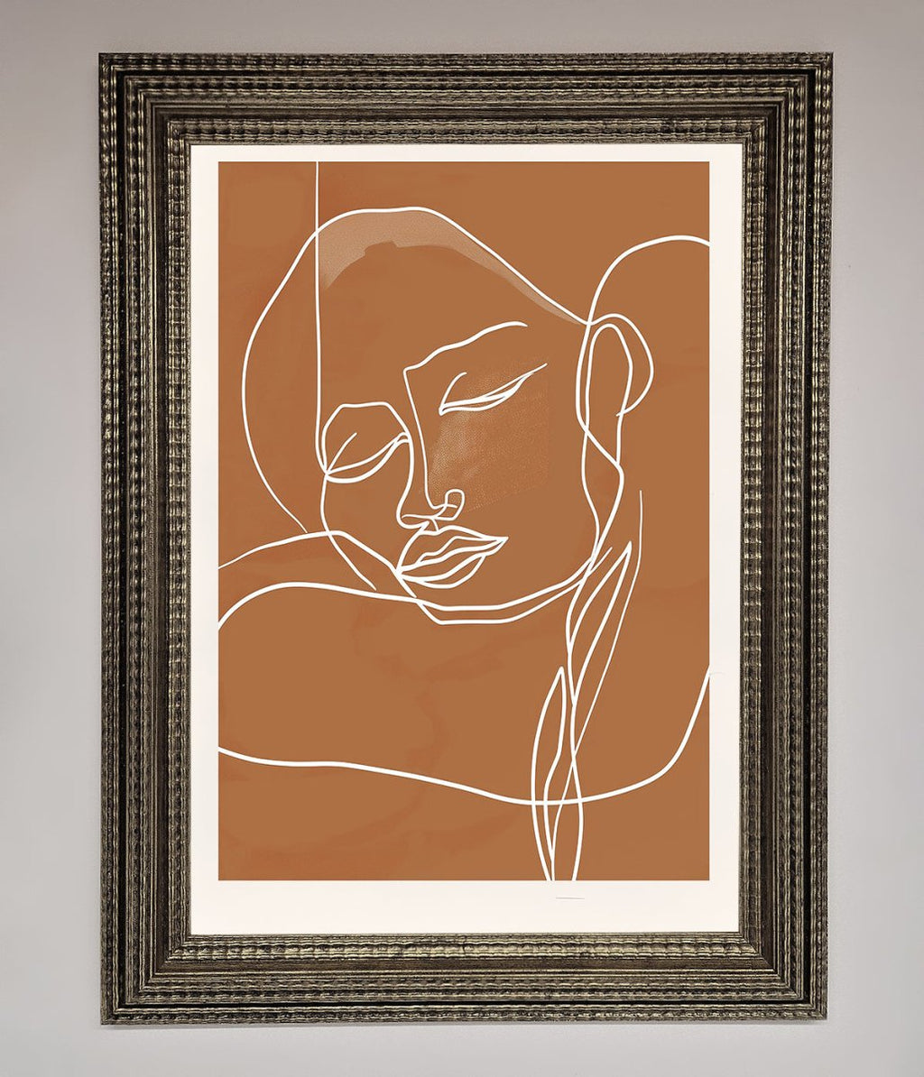 Sepia Lines Framed Wall Art