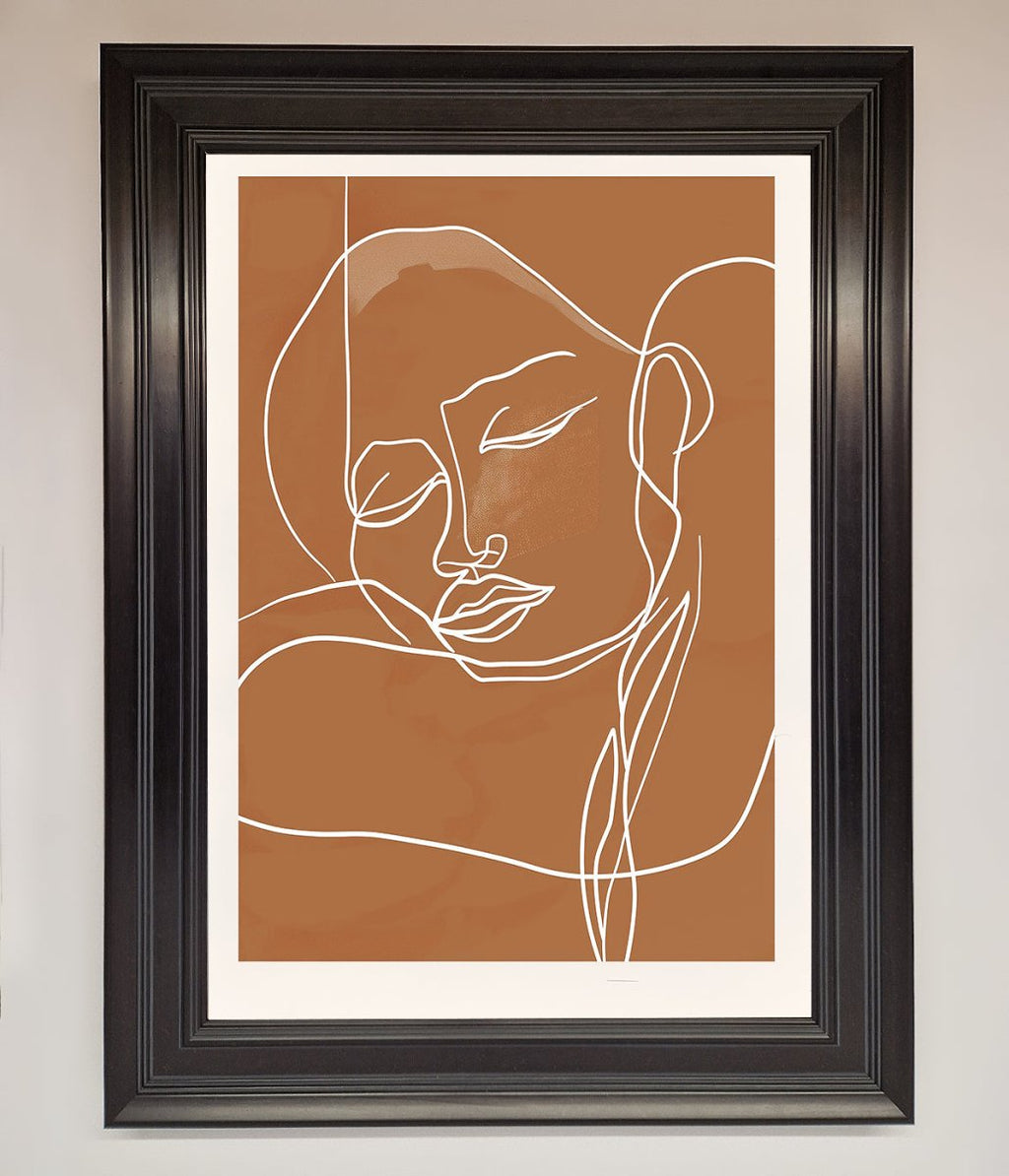 Sepia Lines Framed Wall Art