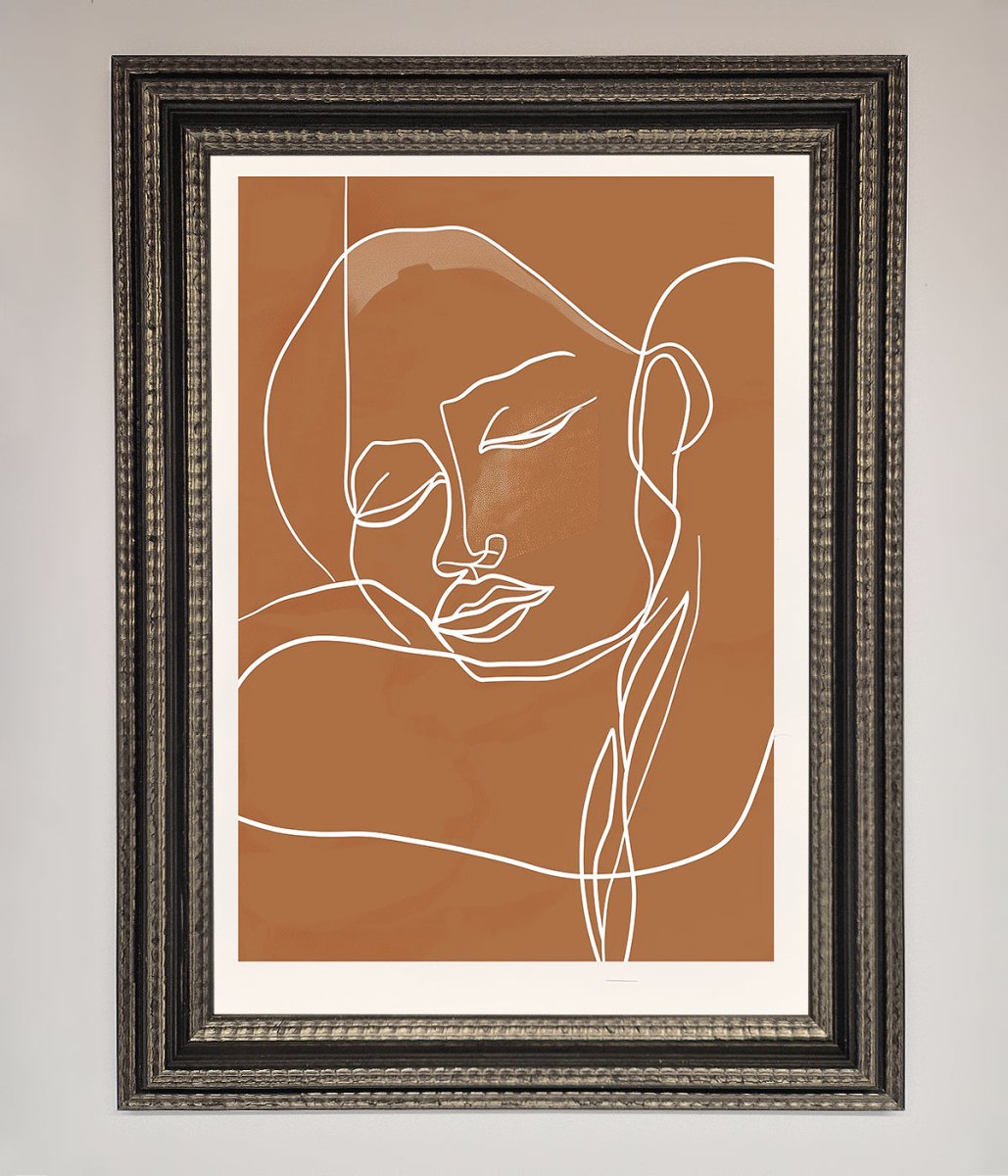 Sepia Lines Framed Wall Art