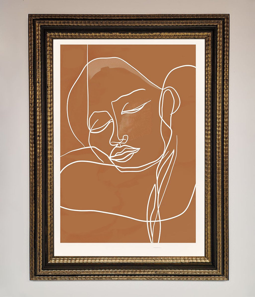 Sepia Lines Framed Wall Art