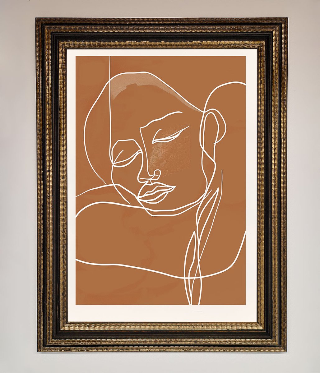 Sepia Lines Framed Wall Art