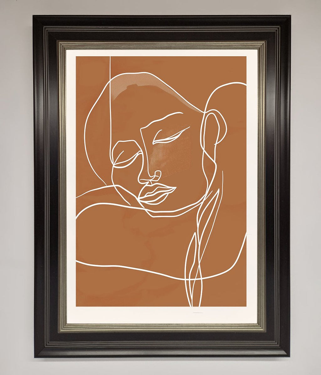 Sepia Lines Framed Wall Art