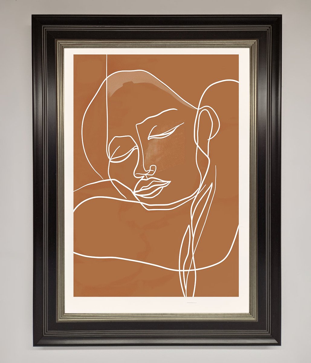 Sepia Lines Framed Wall Art