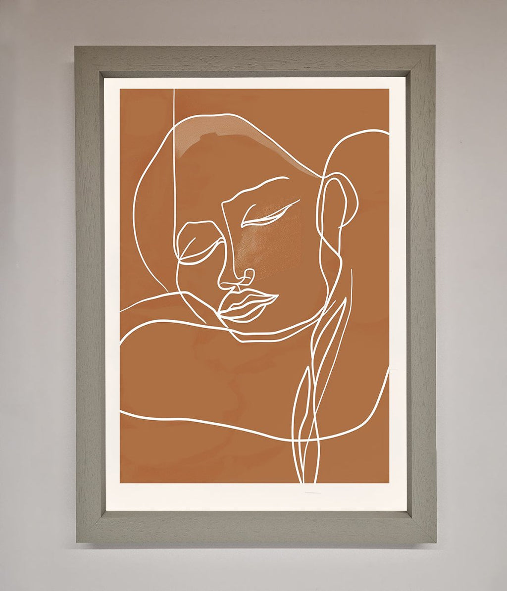 Sepia Lines Framed Wall Art