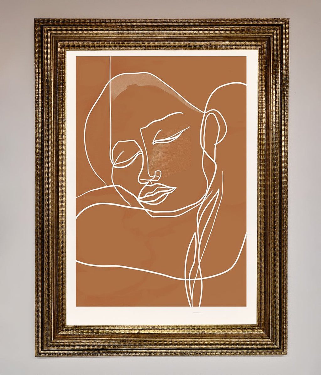 Sepia Lines Framed Wall Art