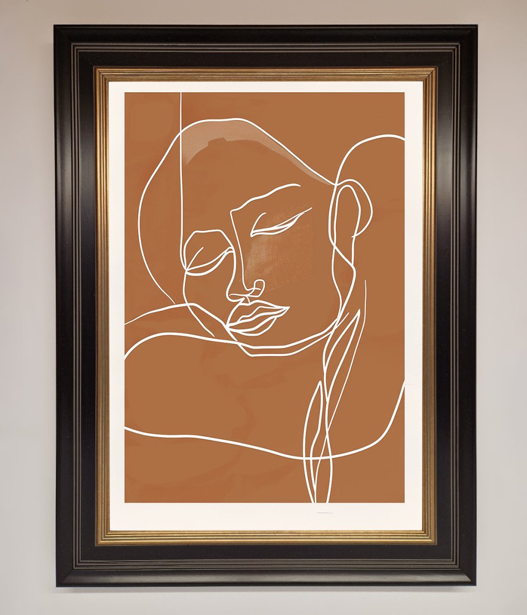 Sepia Lines Framed Wall Art
