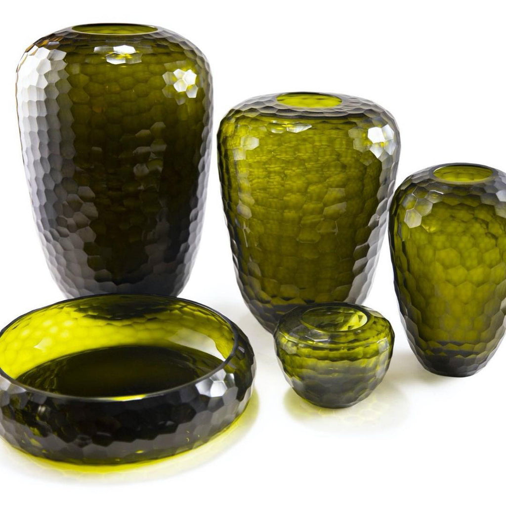 EMERALD CANDLEHOLDER - H10 D14 cm - Olive