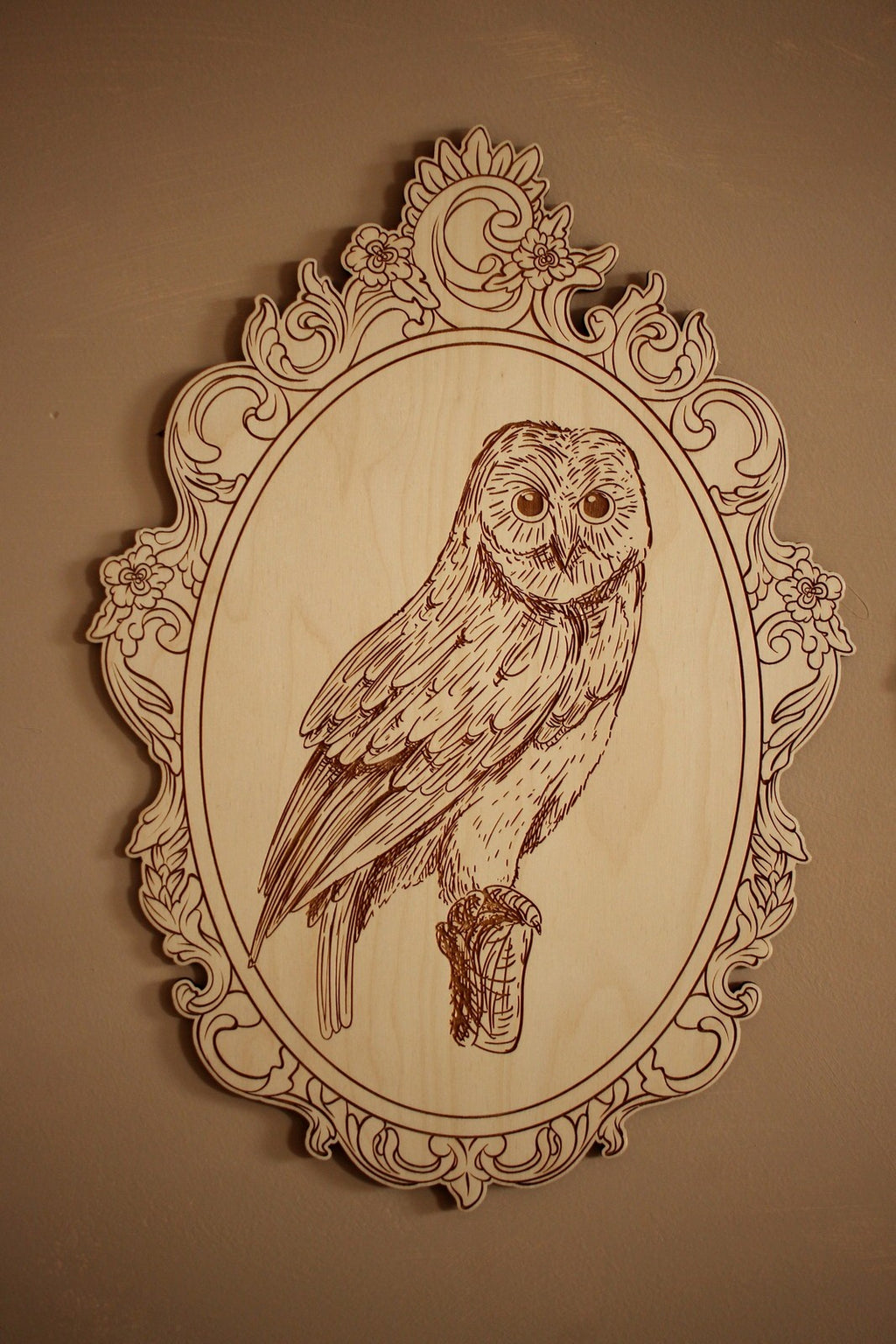 Set of 4 Engraved Forest Animals Pictures with Retro Frame