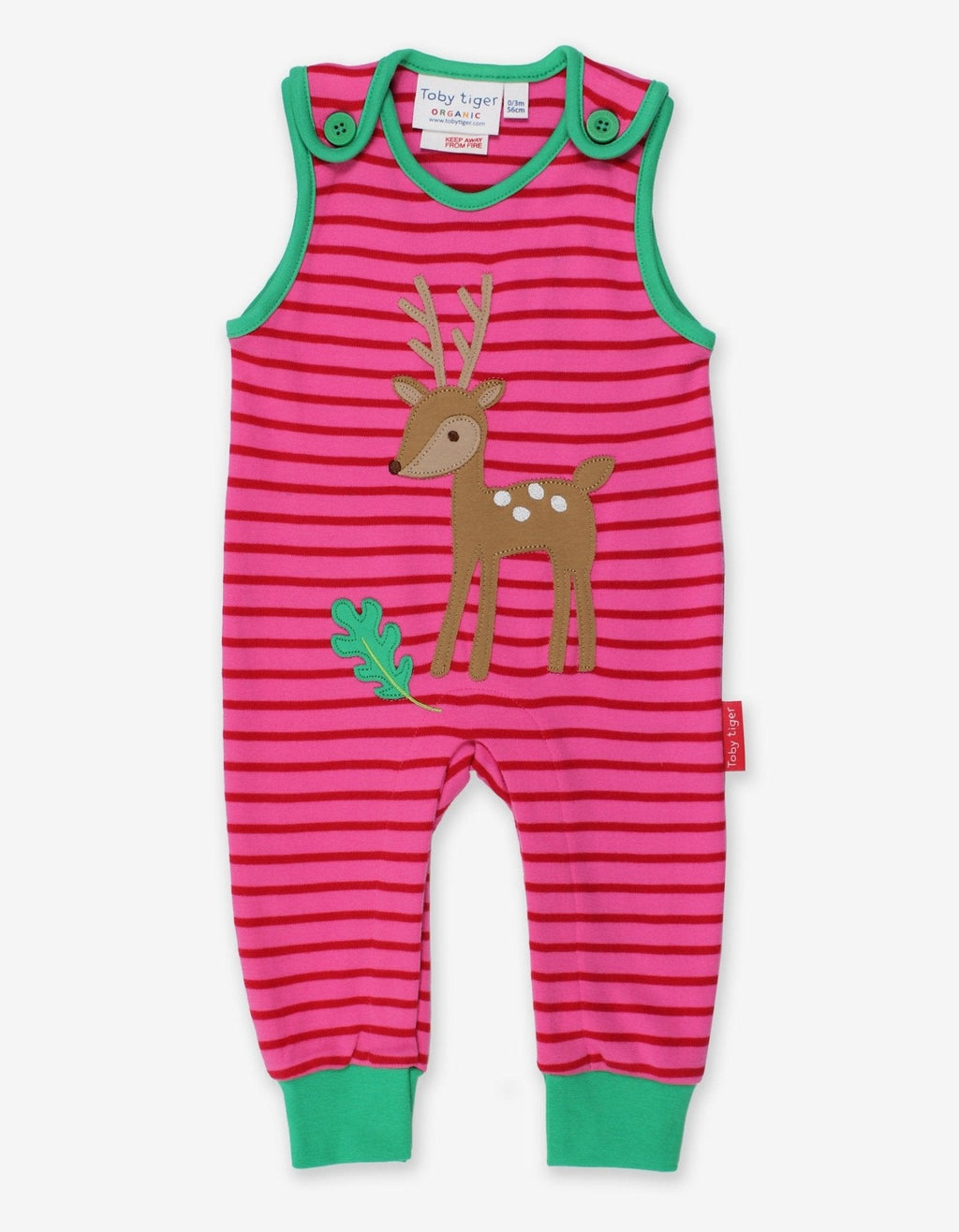 Organic Fawn Applique Slouchy Dungarees