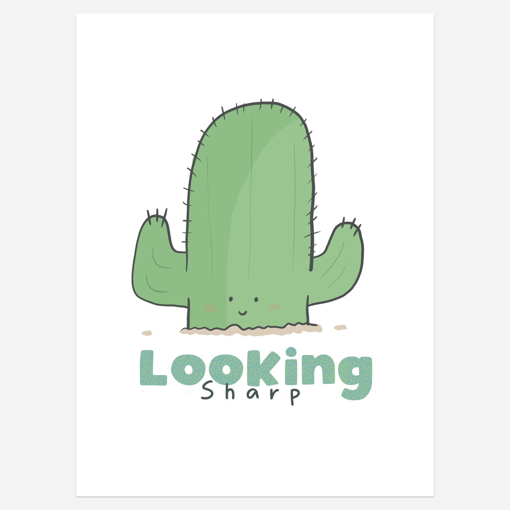 Looking Sharp A Cute Cactus Art Print