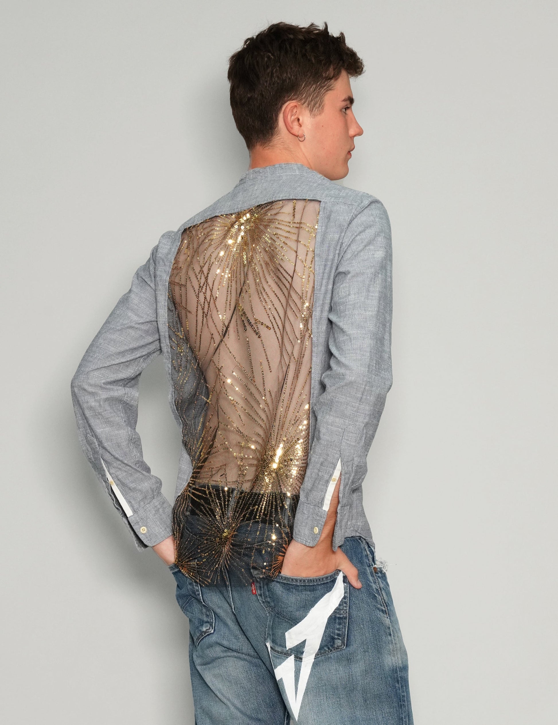 Party Back Granddad Collar Shirt