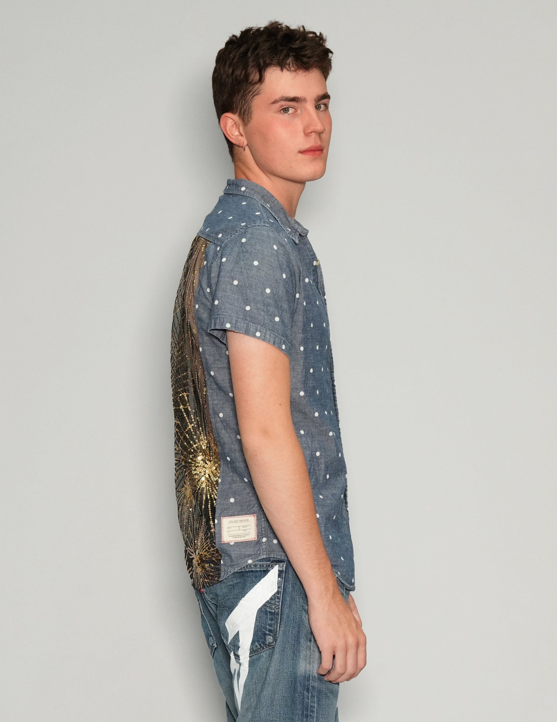 Polka-dot Party Back Short Sleeve Shirt