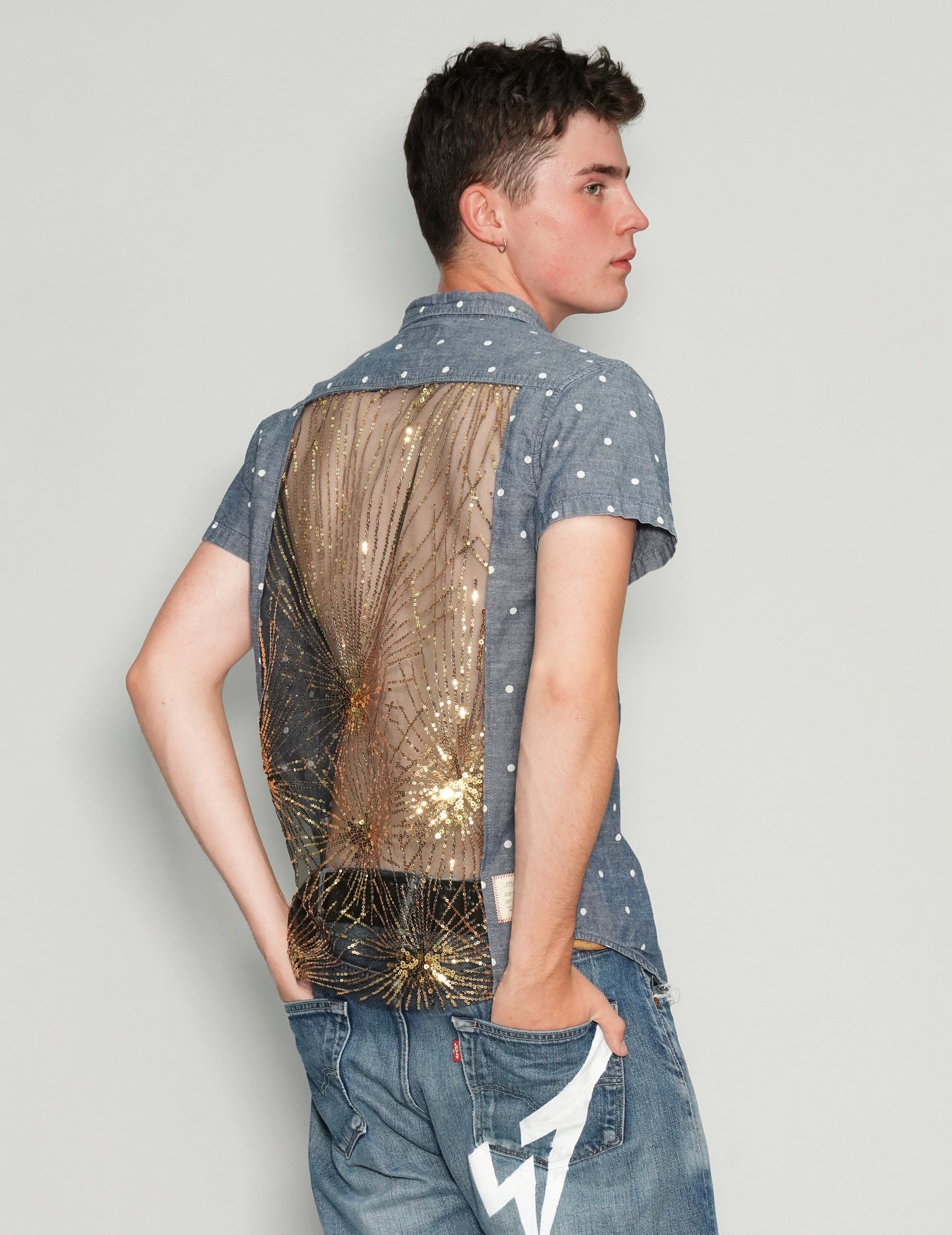 Polka-dot Party Back Short Sleeve Shirt