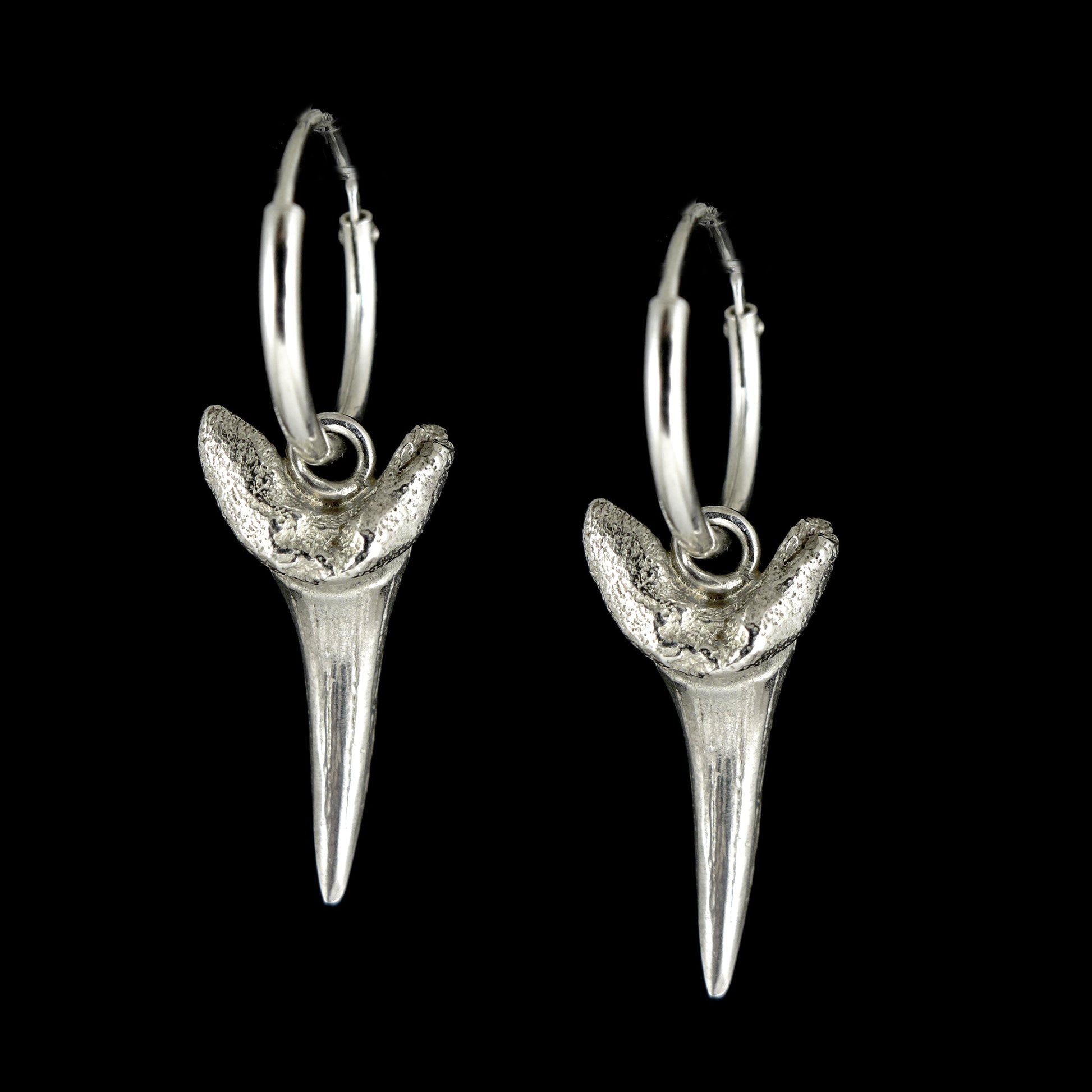 Silver Sharks Tooth Earrings