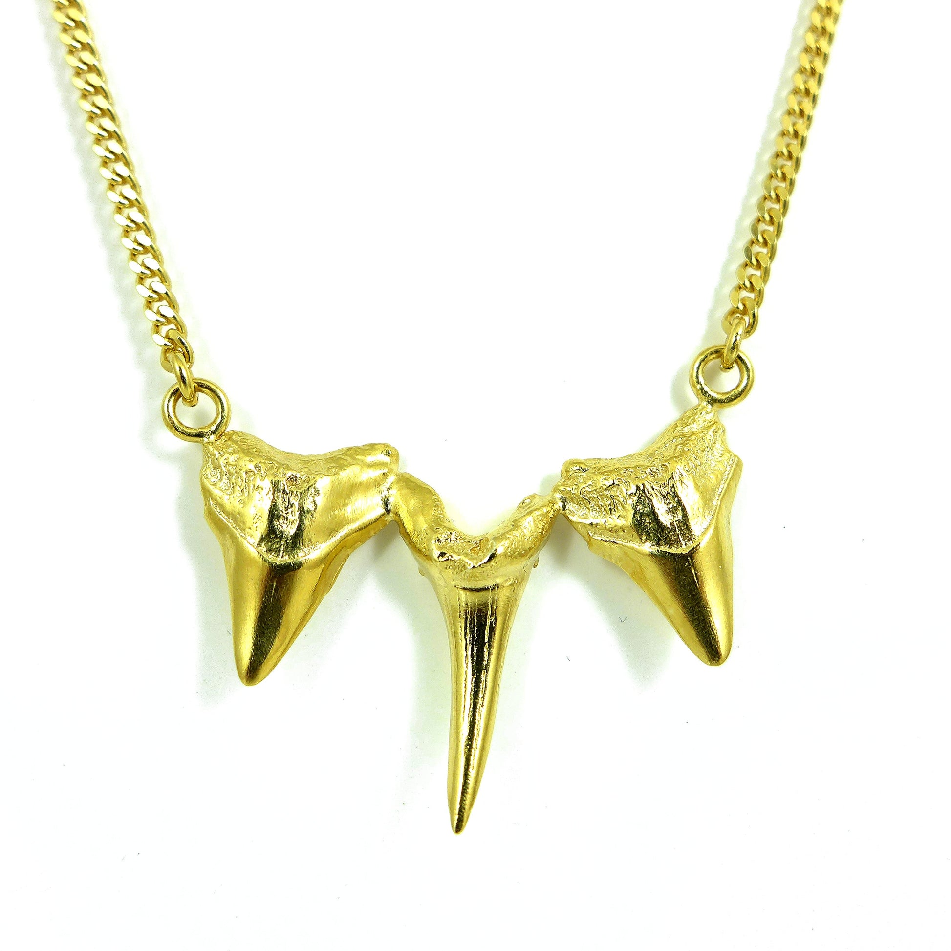 Sharks triple tooth necklace