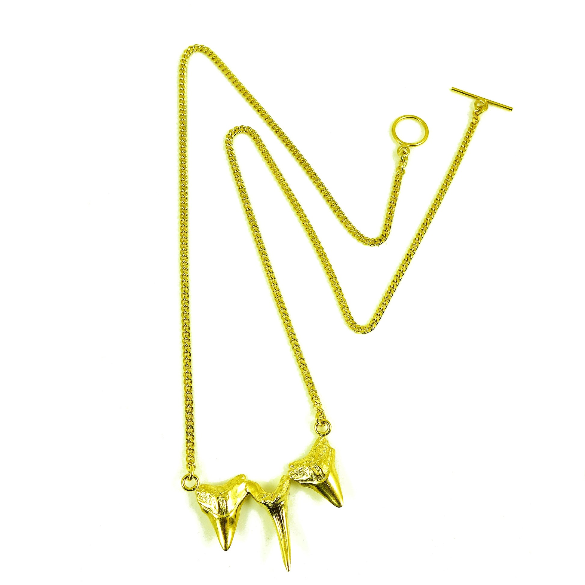 Sharks triple tooth necklace