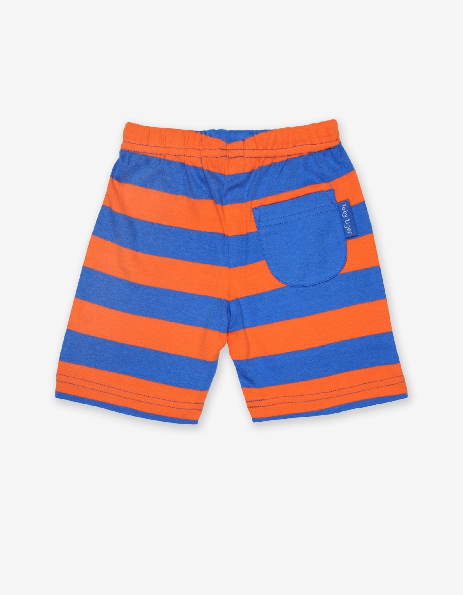 Organic Orange and Blue Stripe Shorts for Kids