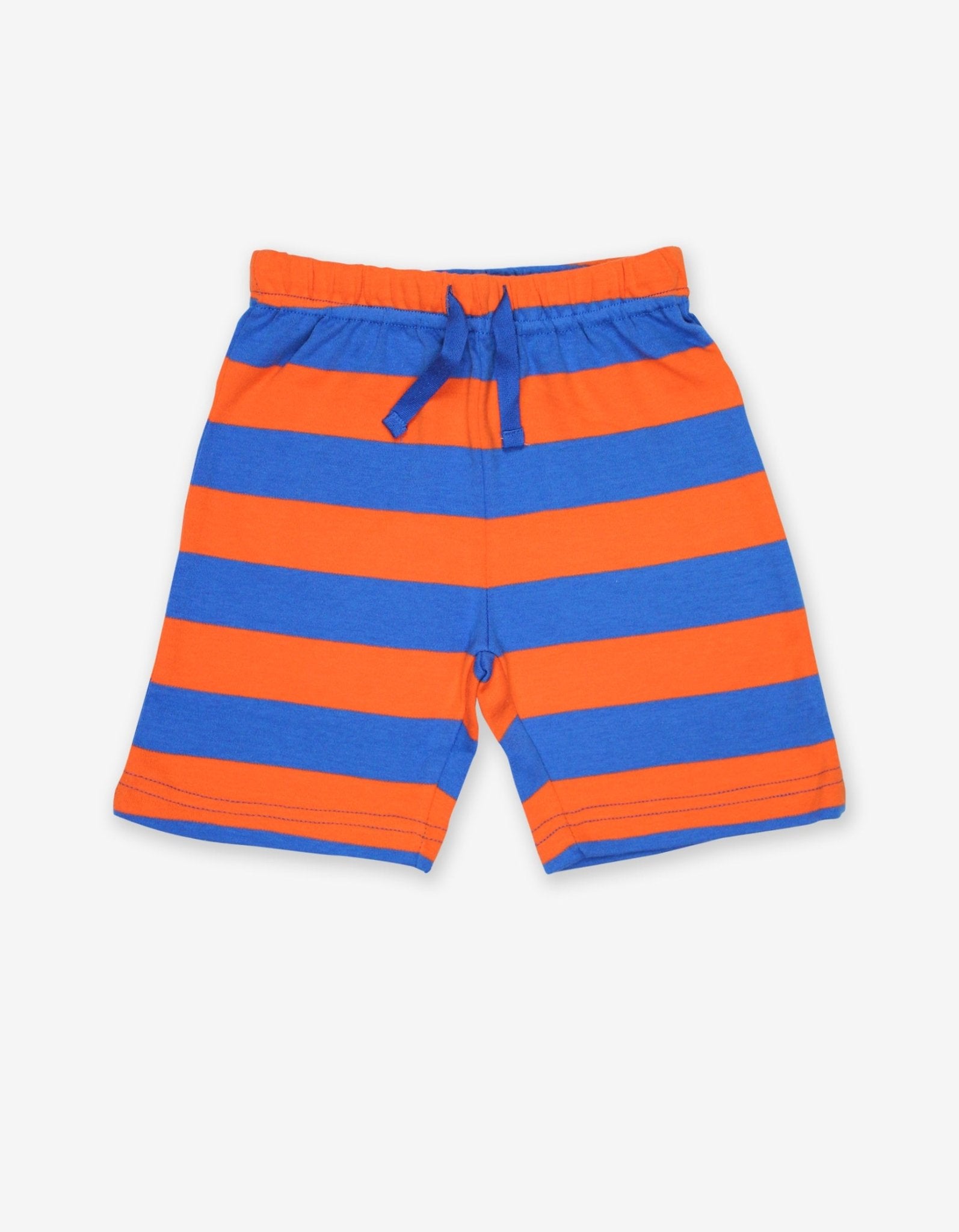 Organic Orange and Blue Stripe Shorts for Kids