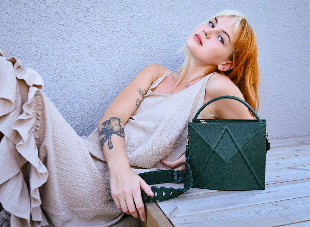 Handmade Shoulder Bag FACET by Gerda Retter - Genuine Italian Cowhide Leather, Adjustable Strap by Gerda Retter Design at www.brixbailey.com
