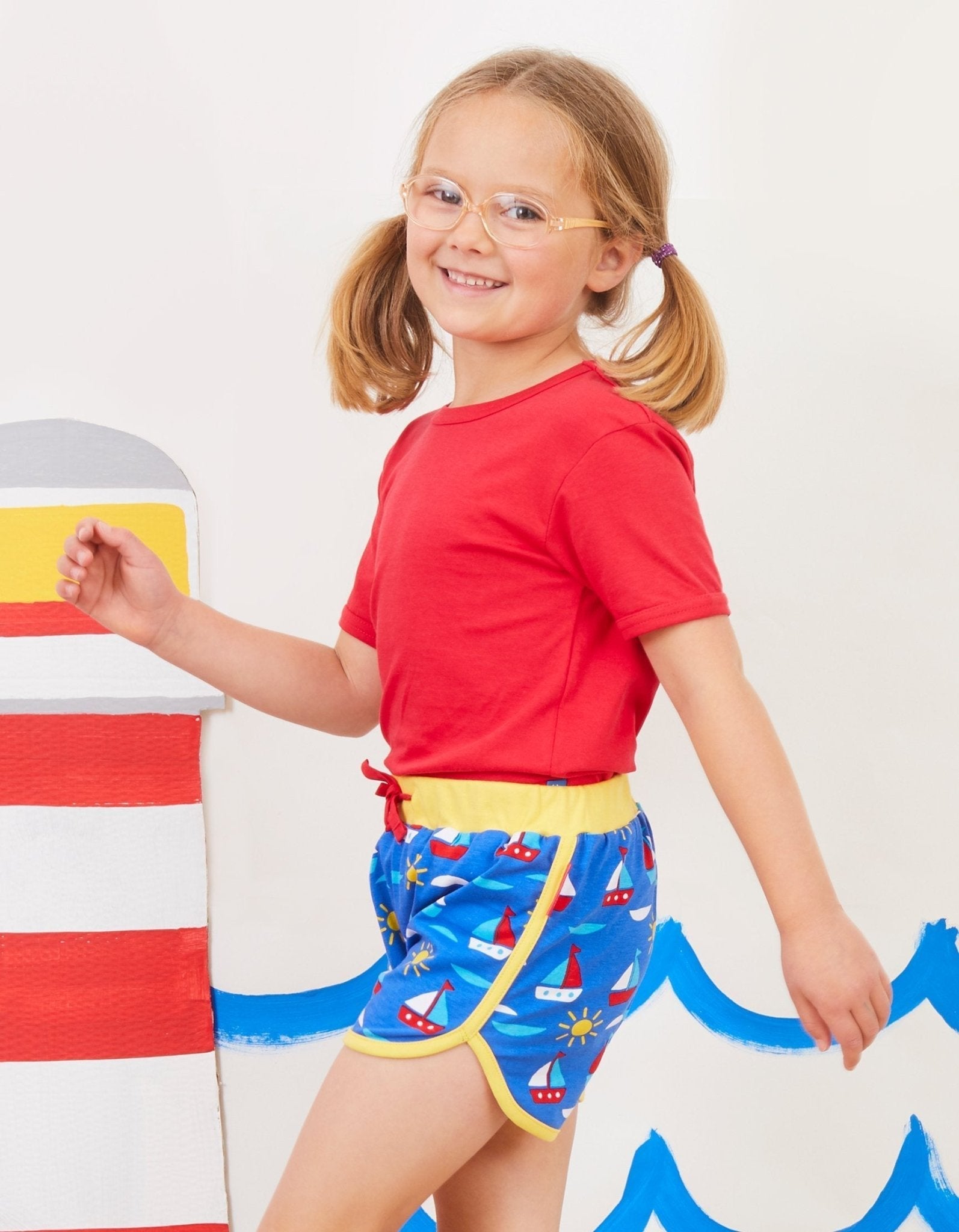 Organic Boat Print Running Shorts