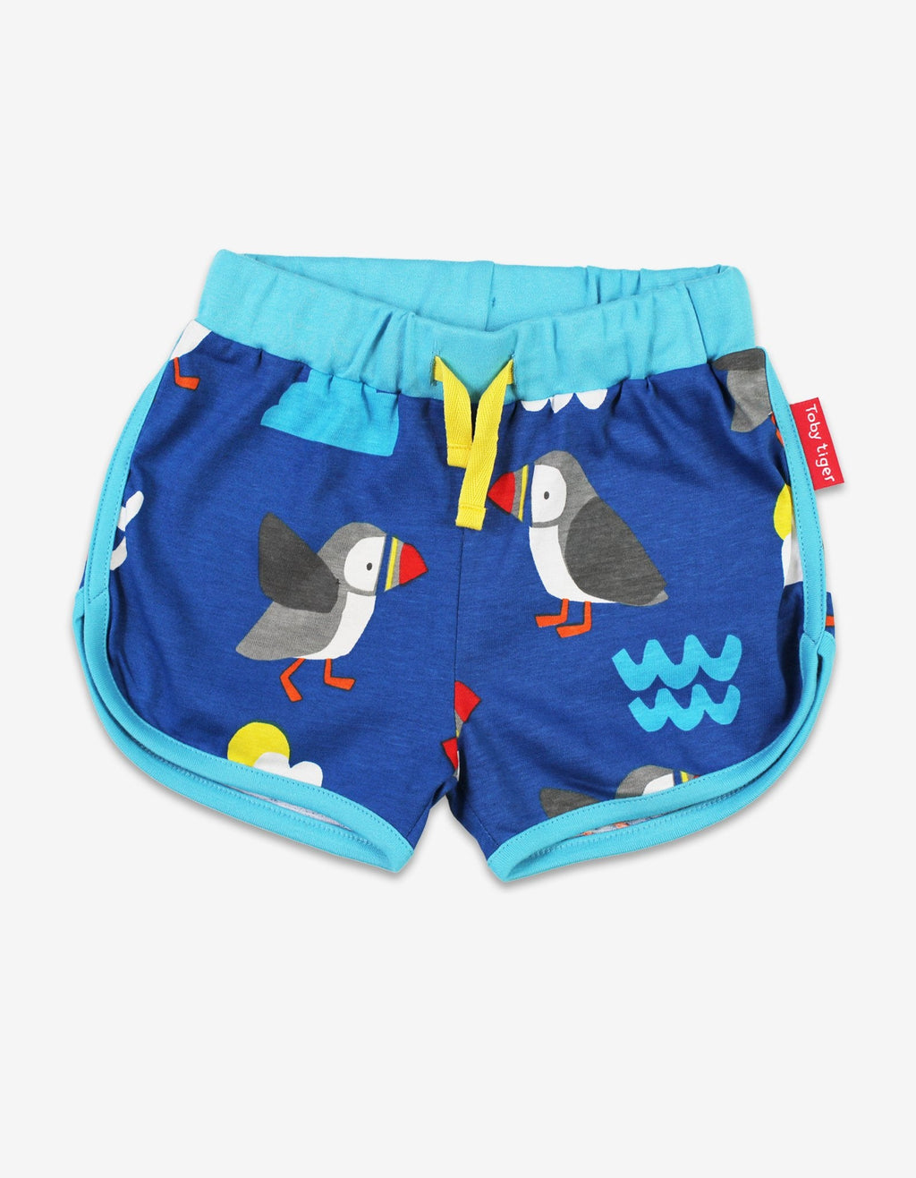 Organic Puffin Print Running Shorts for Kids