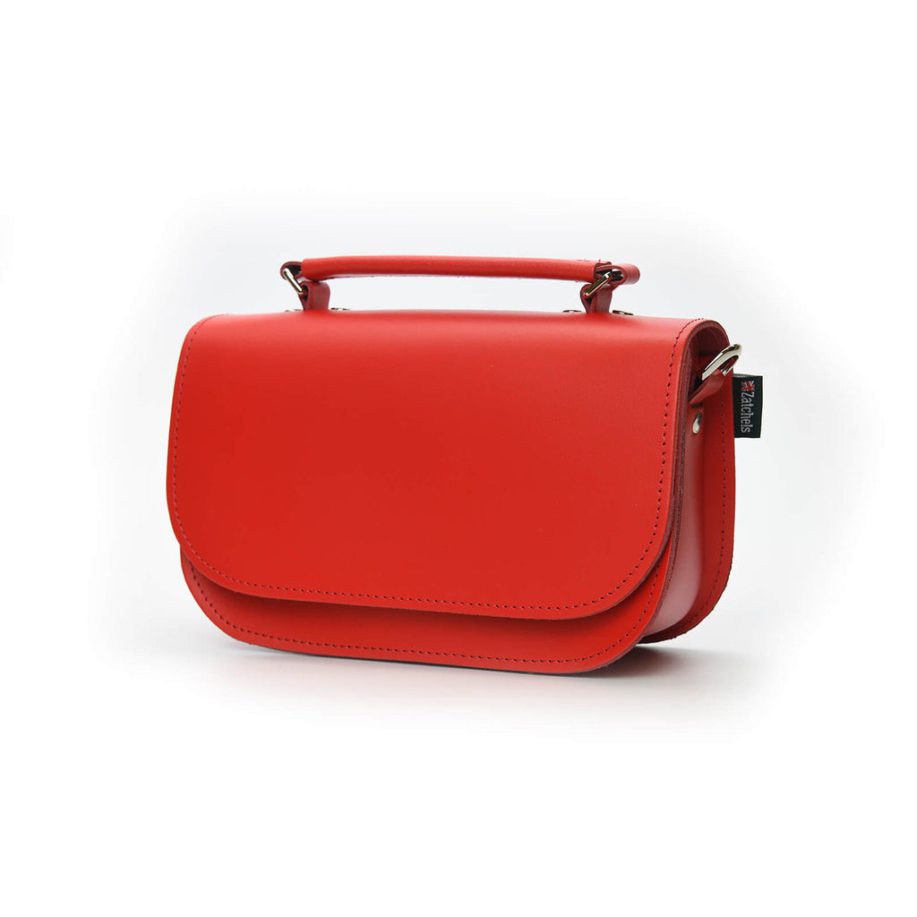 Aura Handmade Leather Bag in Pillar Box Red