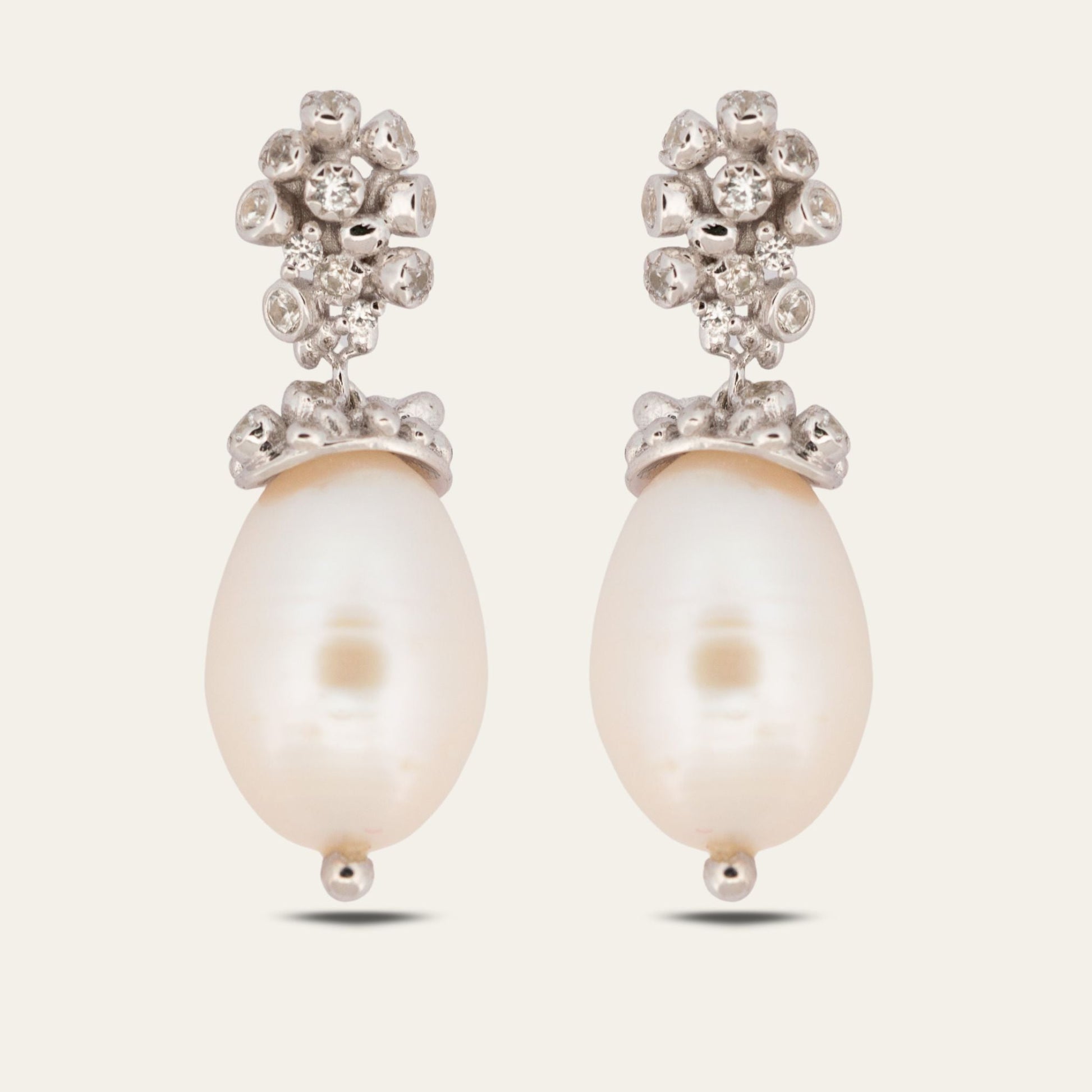 Silver Baroque Pearl Earrings - Lyra
