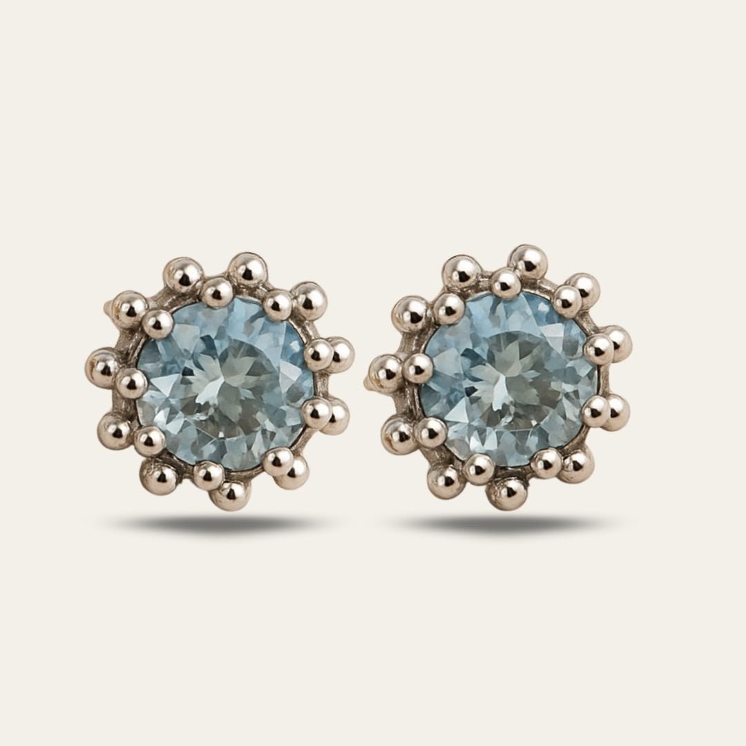 Silver Sky Blue Topaz Astrid Studs