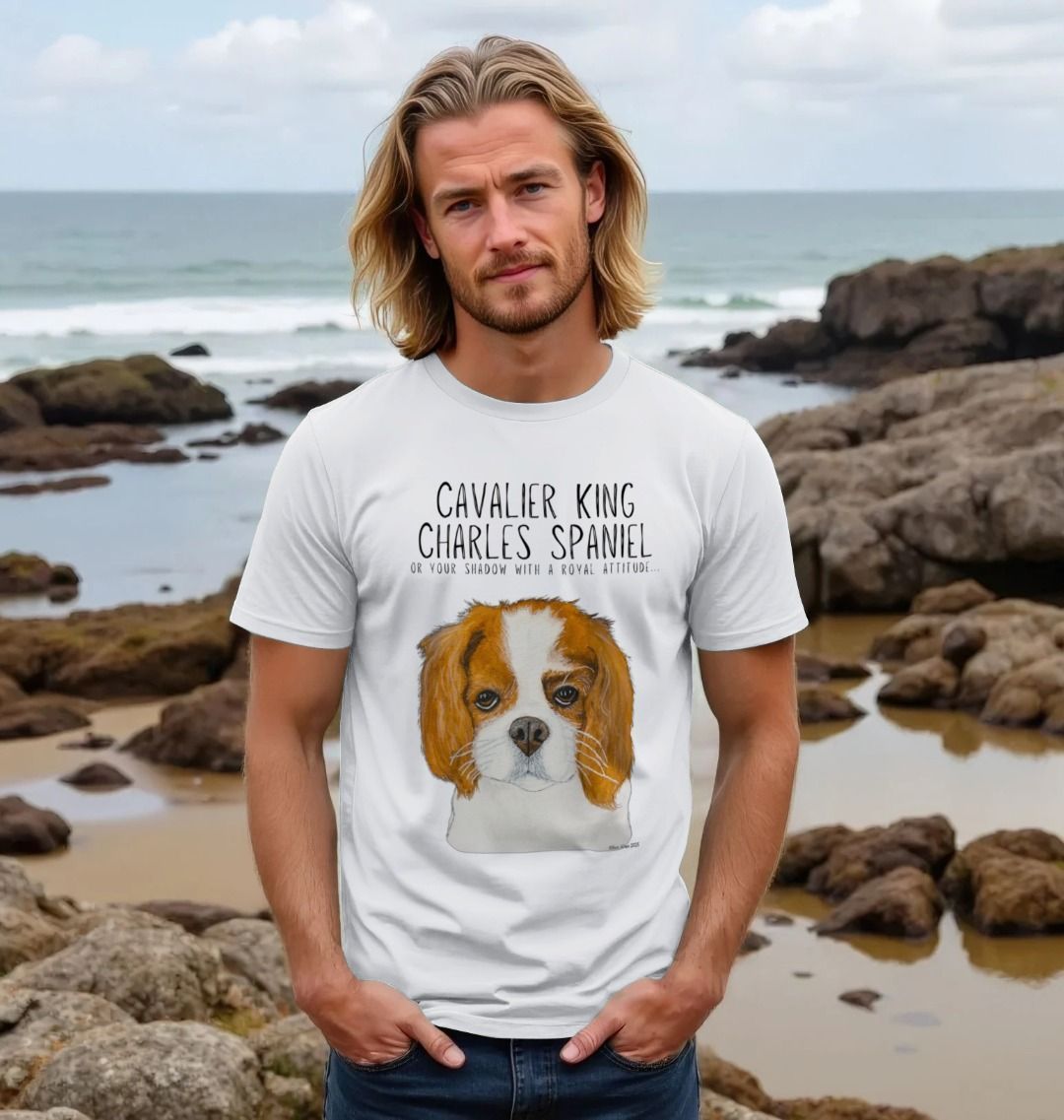 Obey the Crown: Sustainable Men’s T-Shirt Featuring Your Regal Shadow (Cavalier Style)