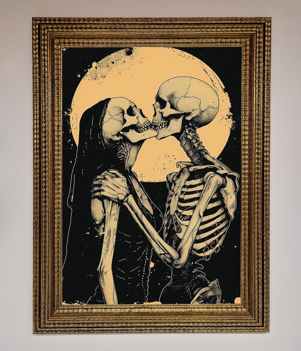 Skeleton Embrace Framed Poster