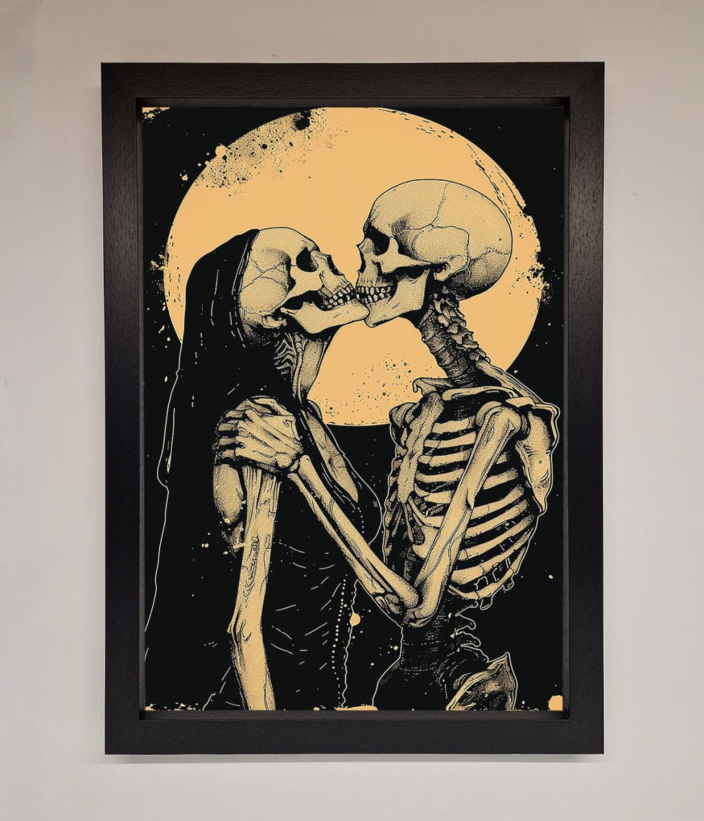 Skeleton Embrace Framed Poster