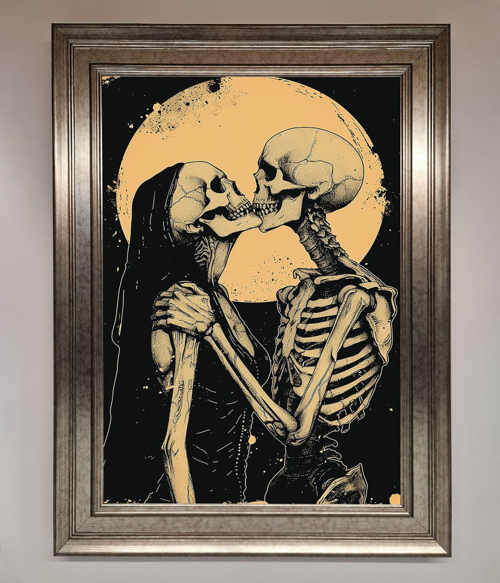 Skeleton Embrace Framed Poster