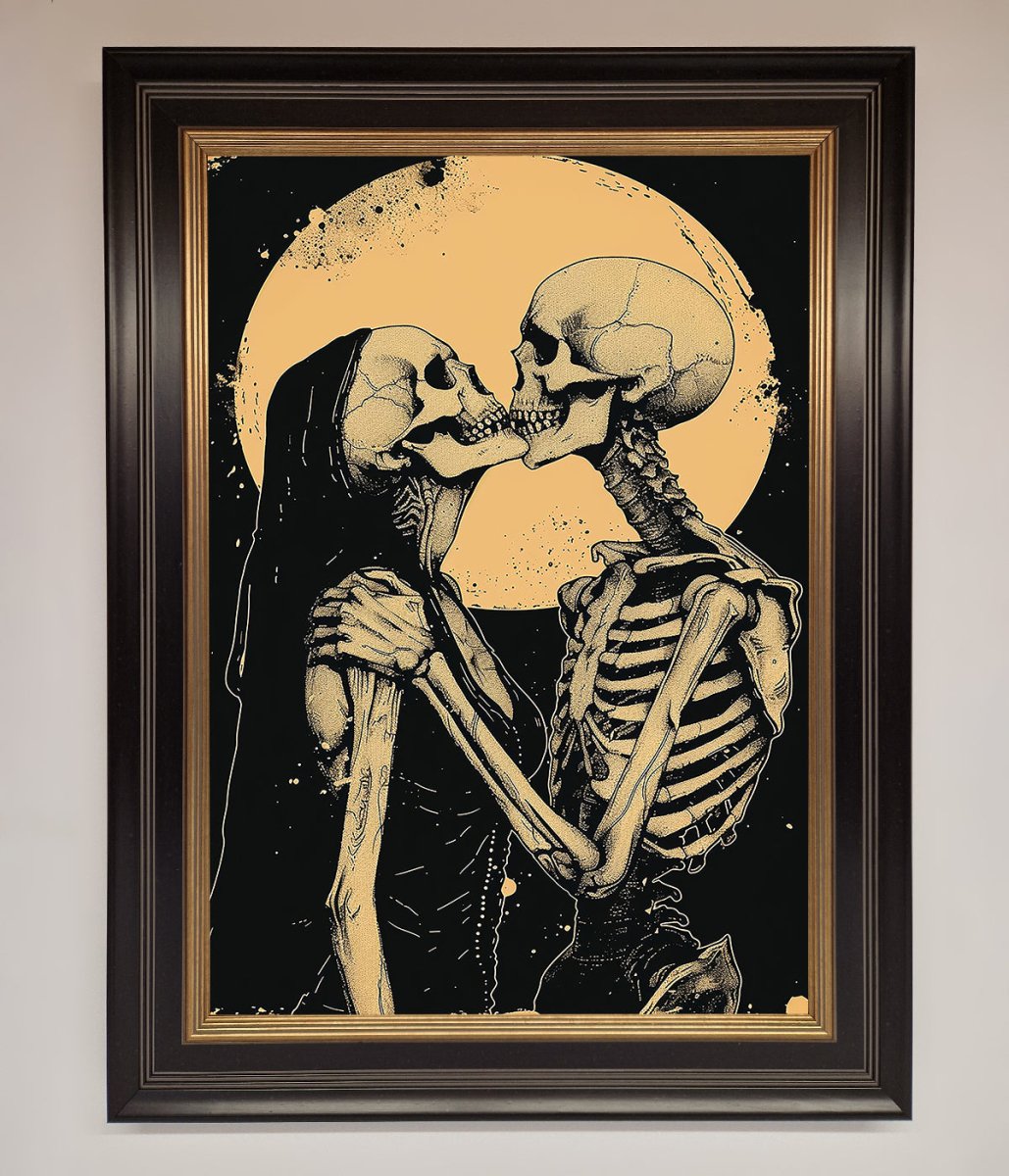 Skeleton Embrace Framed Poster