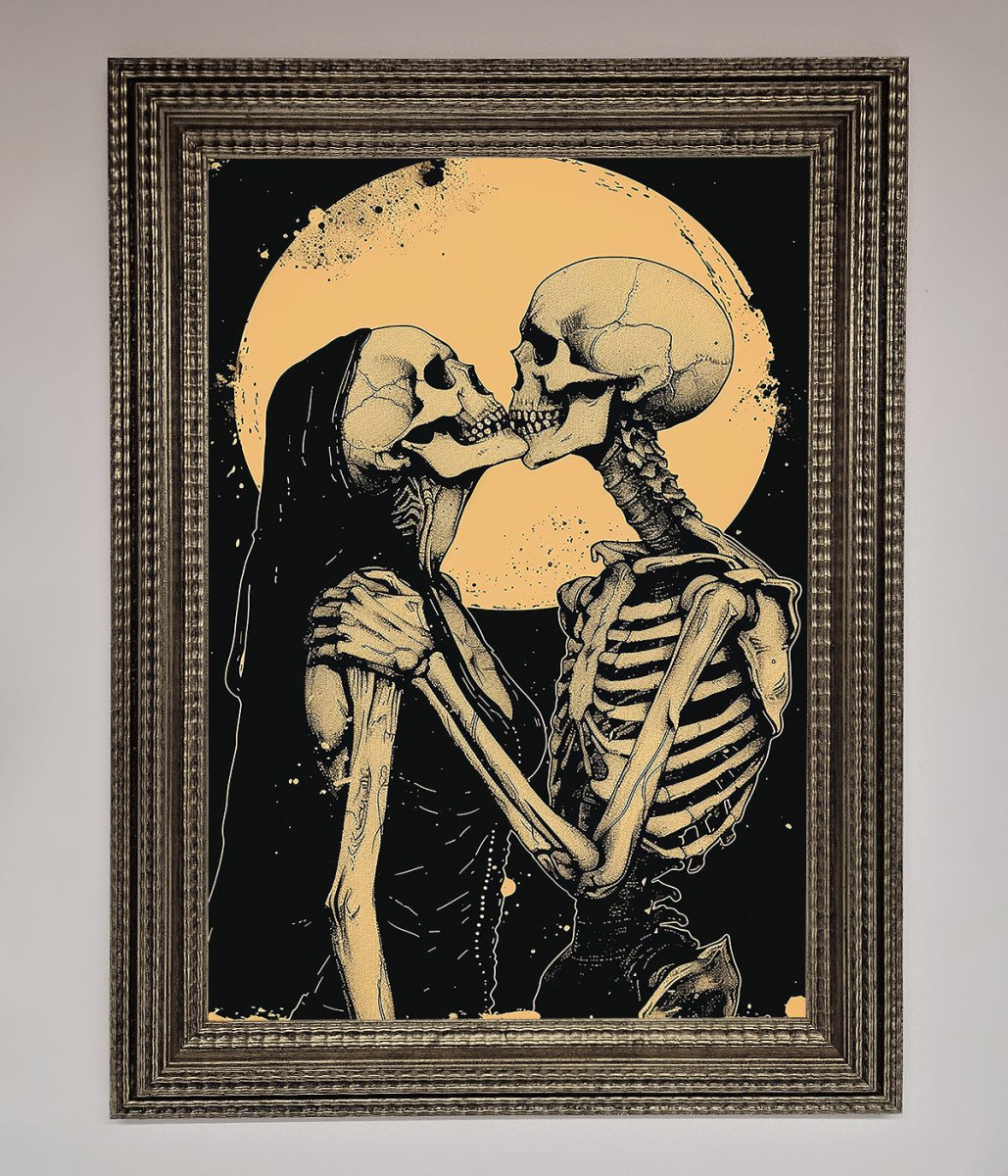 Skeleton Embrace Framed Poster