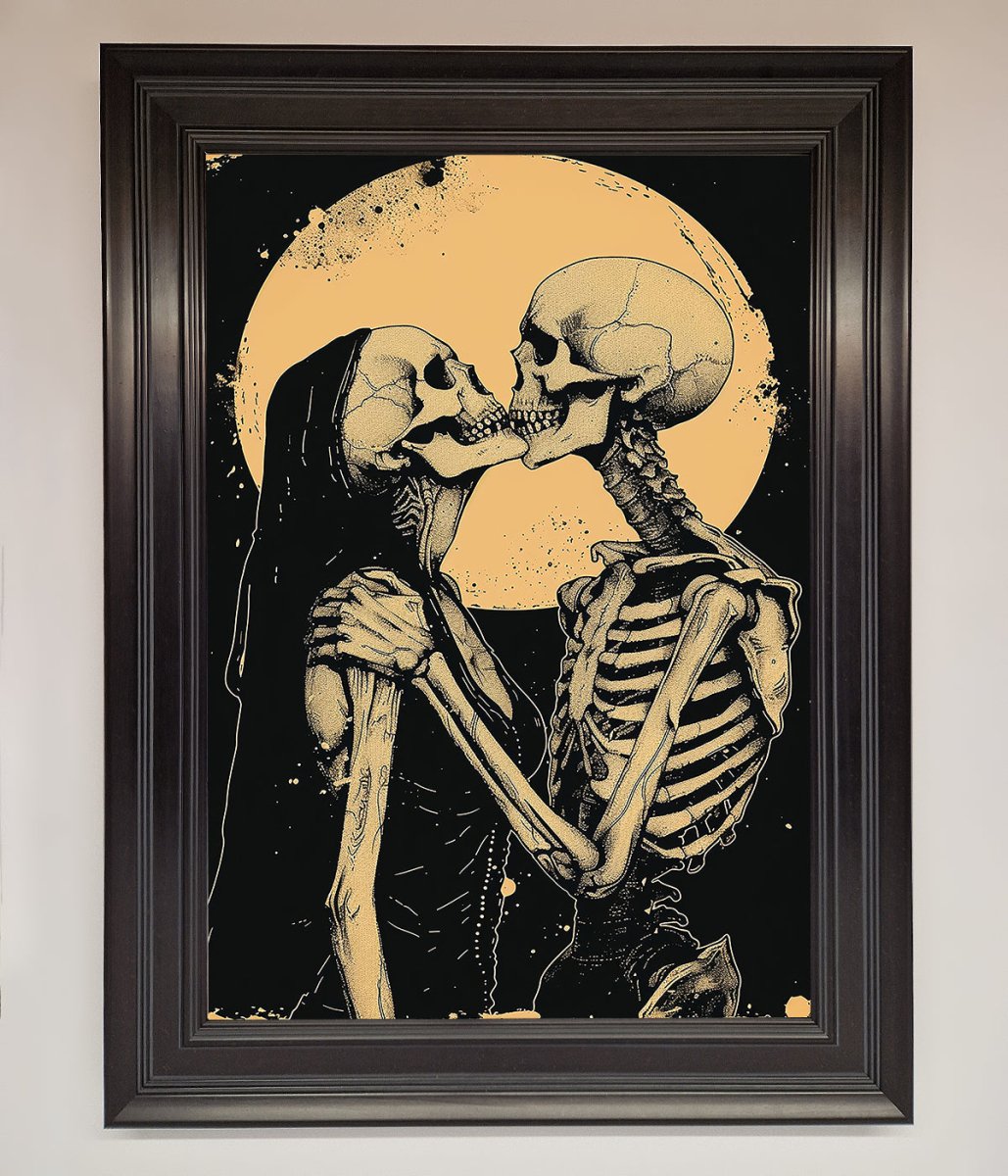 Skeleton Embrace Framed Poster