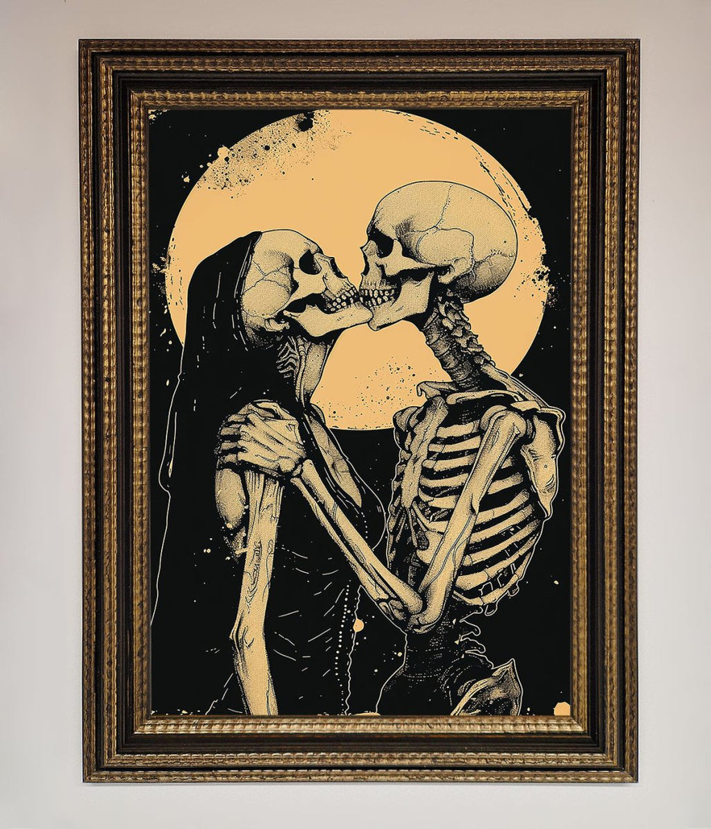 Skeleton Embrace Framed Poster