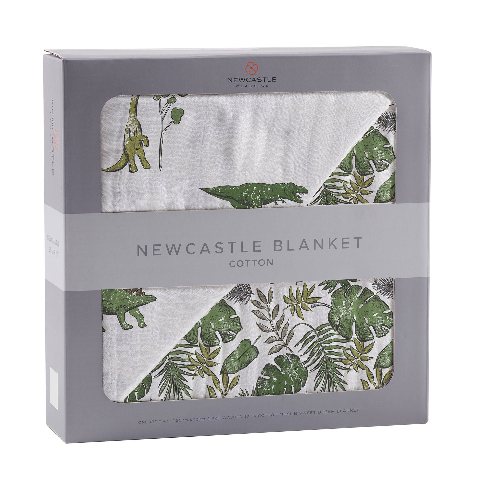 Dino Days and Tropical Forest Cotton Muslin Blanket 47 x 47 inches