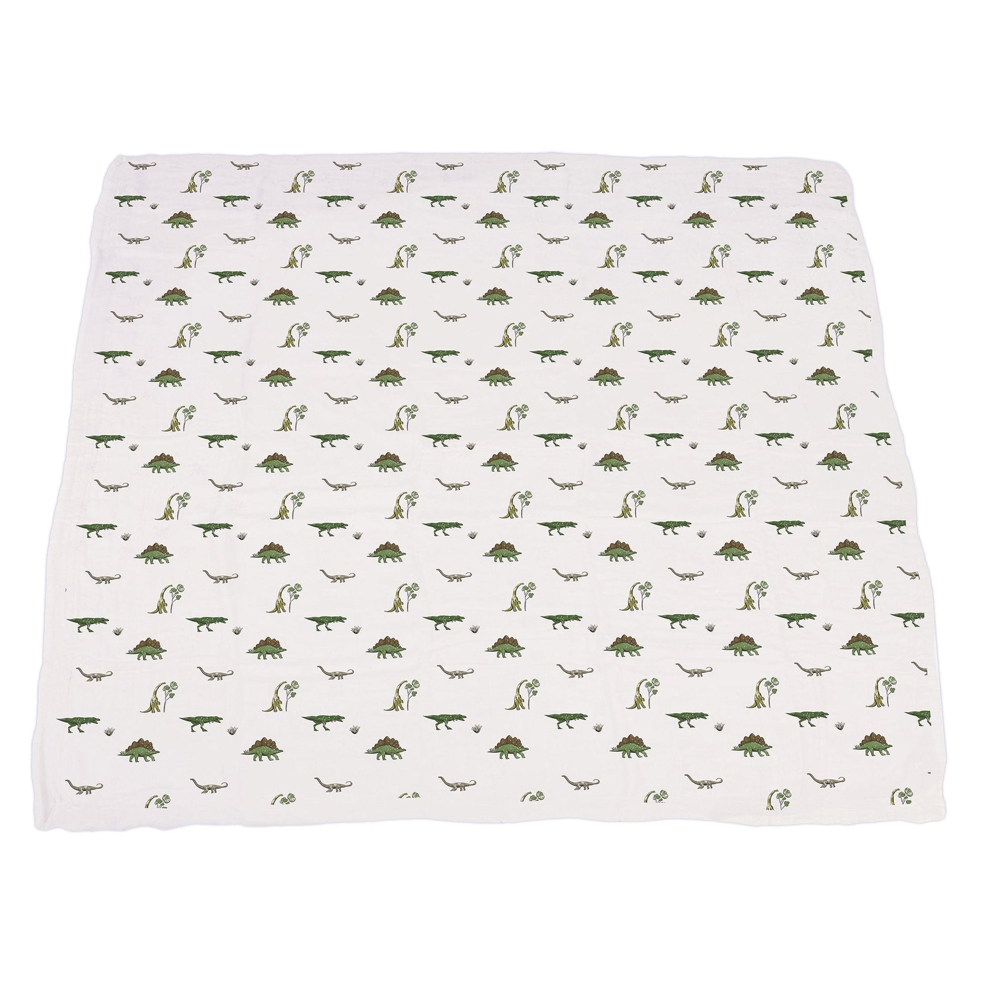 Dino Days and Tropical Forest Cotton Muslin Blanket 47 x 47 inches