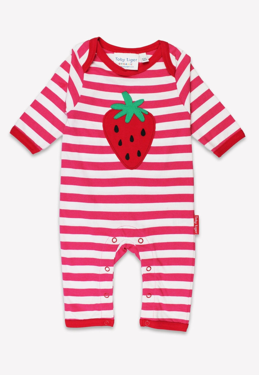 Organic Picnic Strawberry Applique Sleepsuit