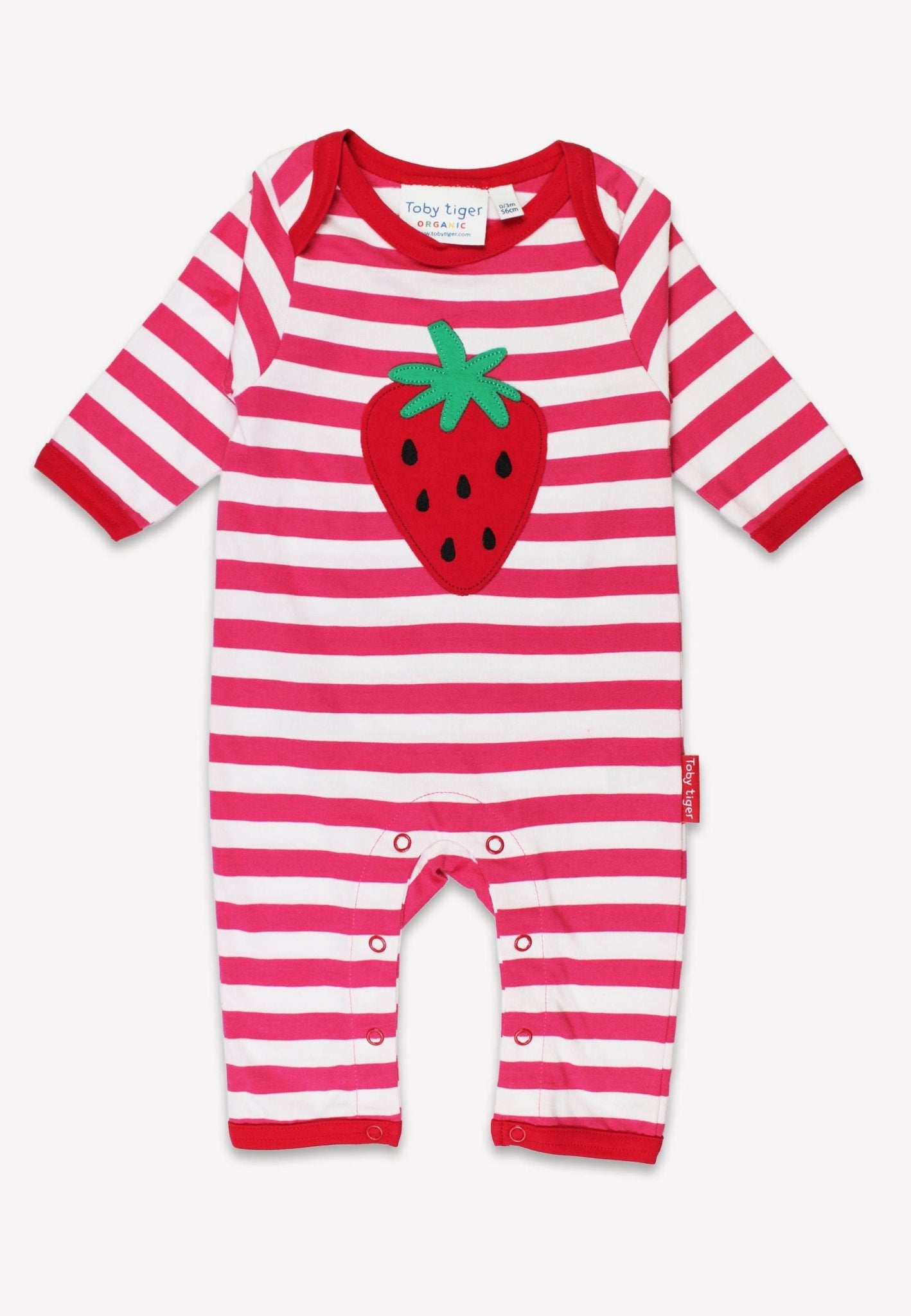 Organic Picnic Strawberry Applique Sleepsuit