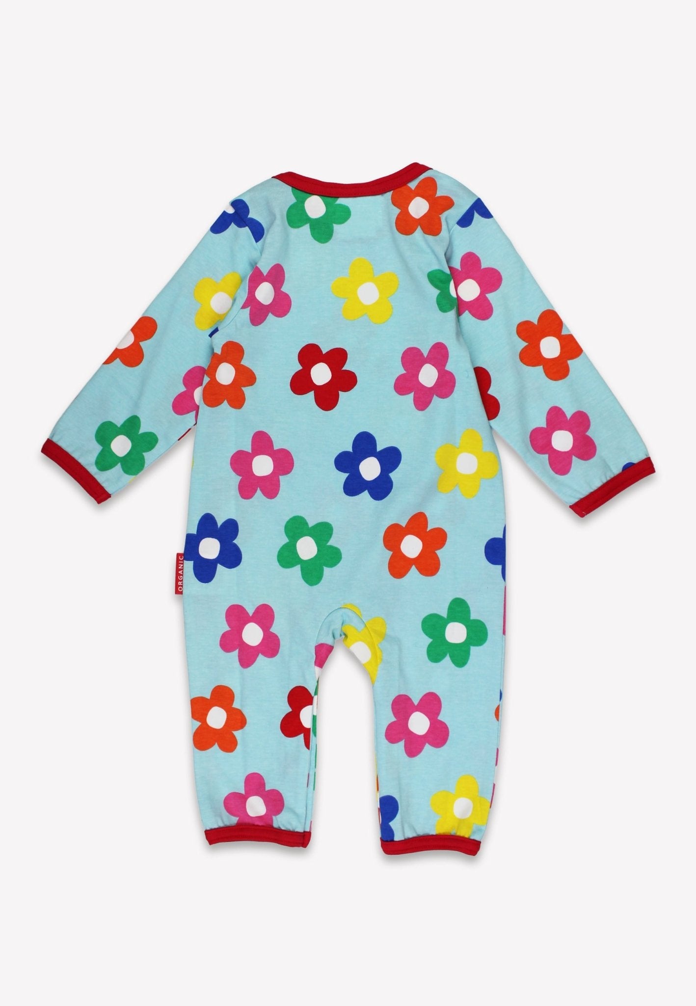 Organic Rainbow Bloom Bunny Applique Sleepsuit
