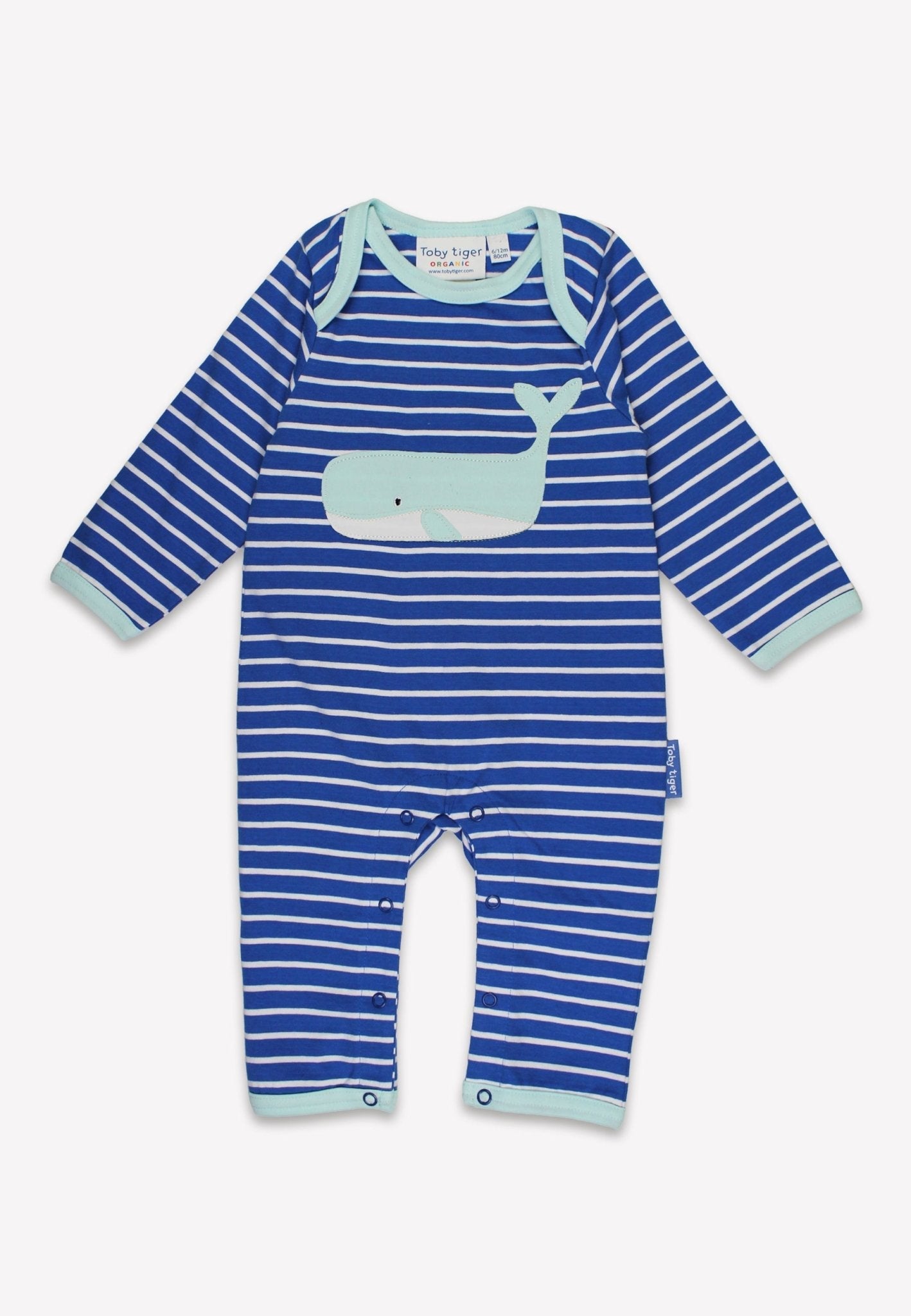 Organic Whale Waves Applique Sleepsuit