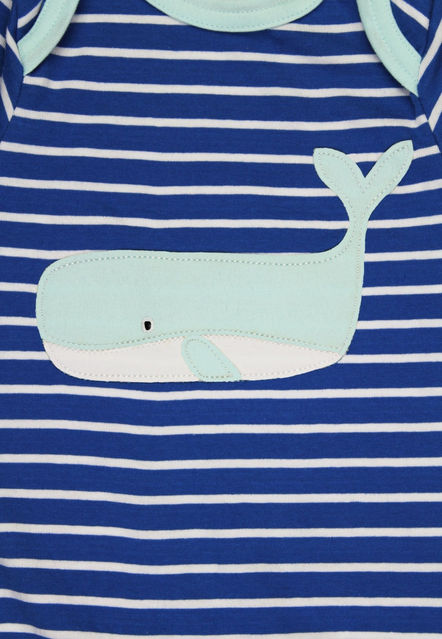 Organic Whale Waves Applique Sleepsuit