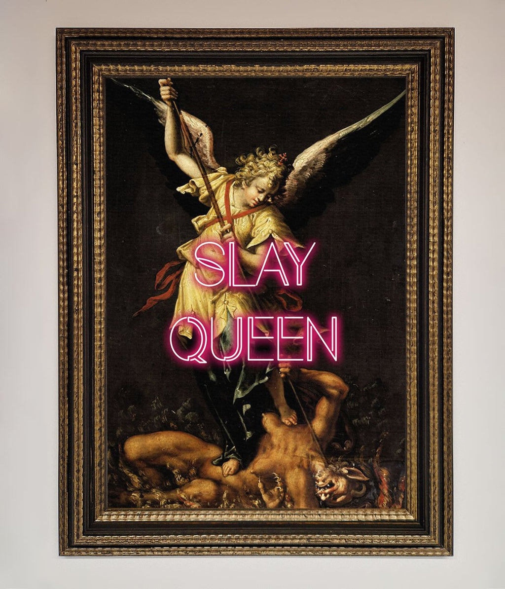 Slay Queen Altered Art Framed Print