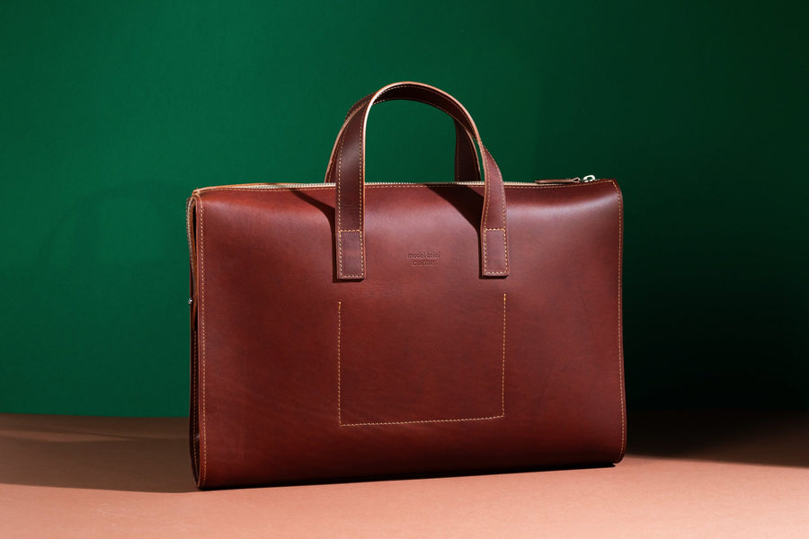 Minimalist Leather Briefcase – Sturdy & Timeless Design by Craftory at brixbailey.com