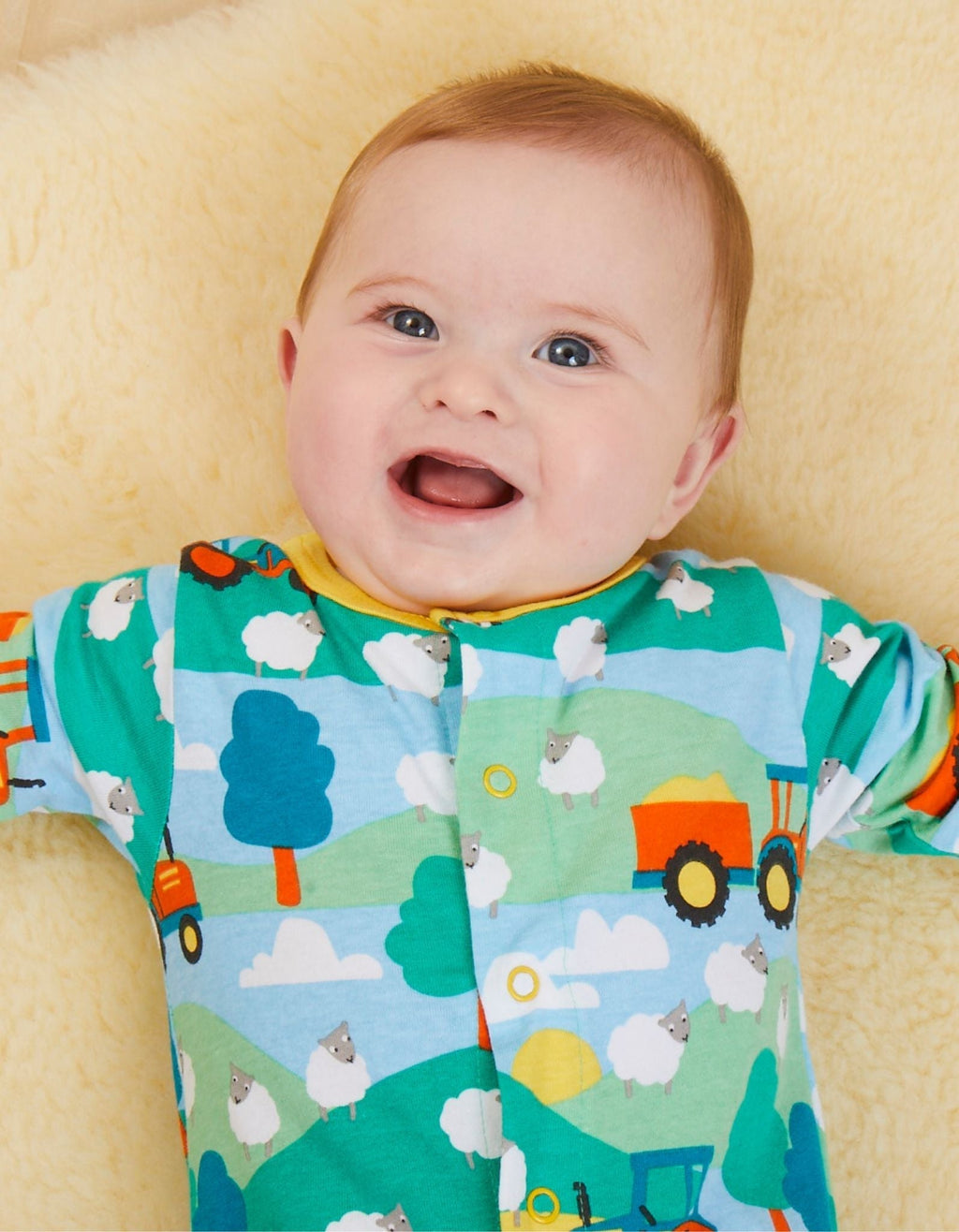 Organic Farm Print Babygrow